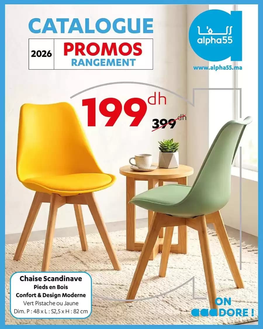 Chaise Scandinave Pieds en Bois Confort & Design Moderne Vert Pistache ou Jaune Dim. P : 48 x L : 52,5 x H : 82 cm
