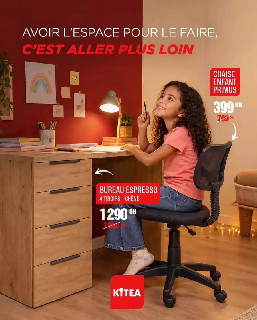 Bureau Espresso 4 Tiroirs - Chêne
