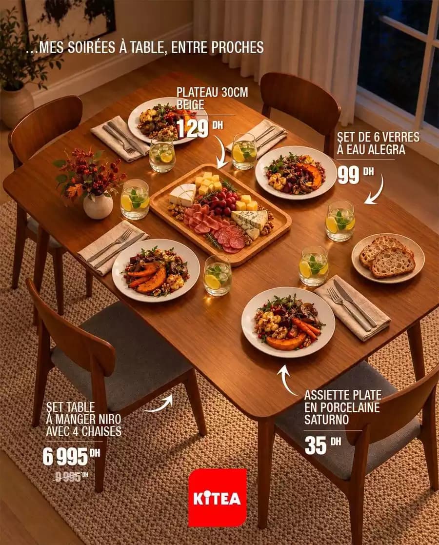 Set Table à Manger Niro Avec 4 Chaises