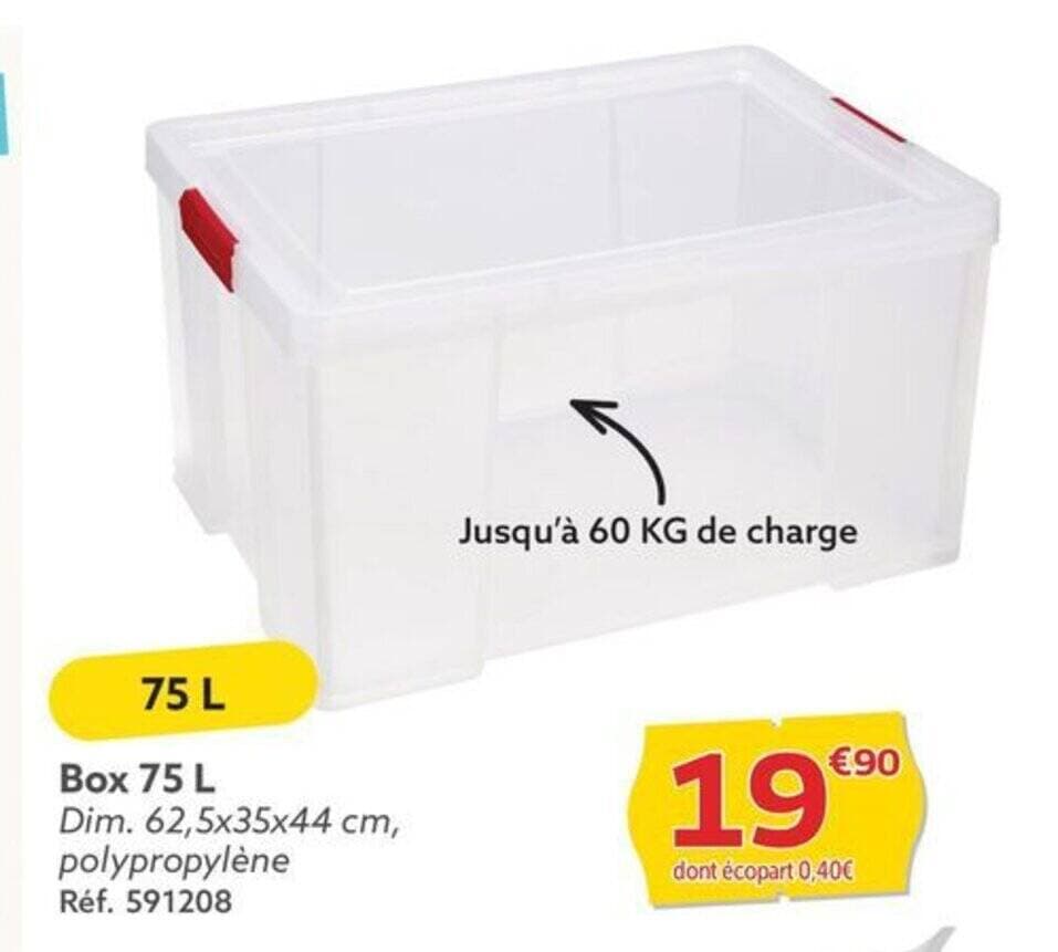 Box 75 L Dim. 62,5x35x44 cm,