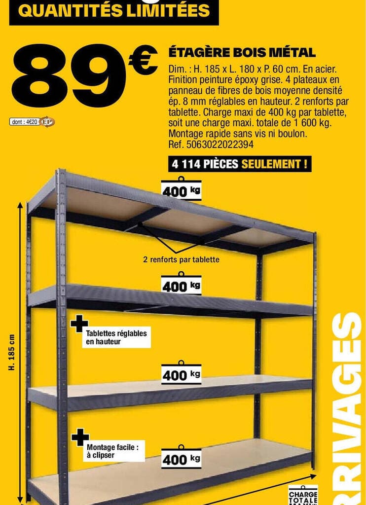 ÉTAGÈRE BOIS MÉTAL