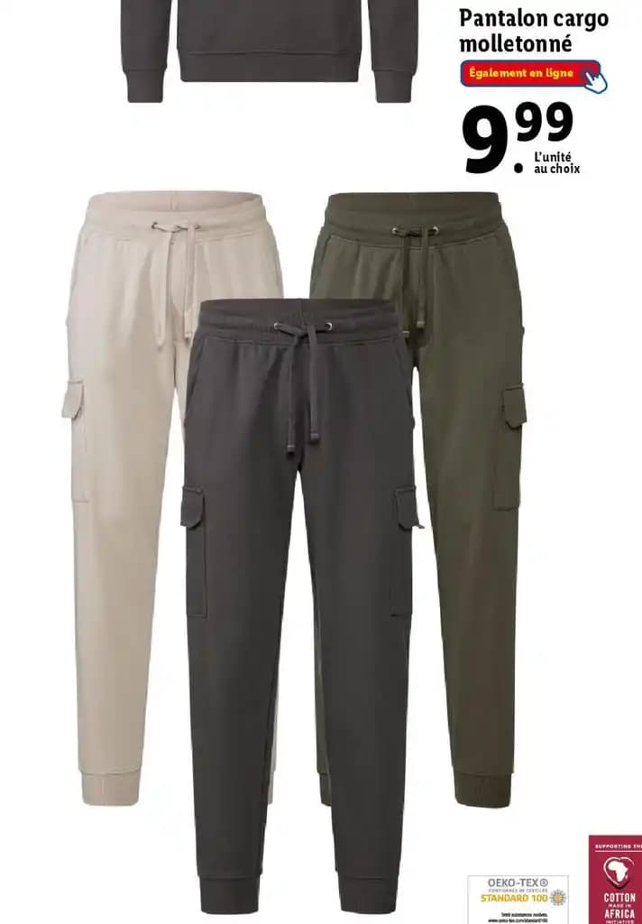 Pantalon cargo molletonné