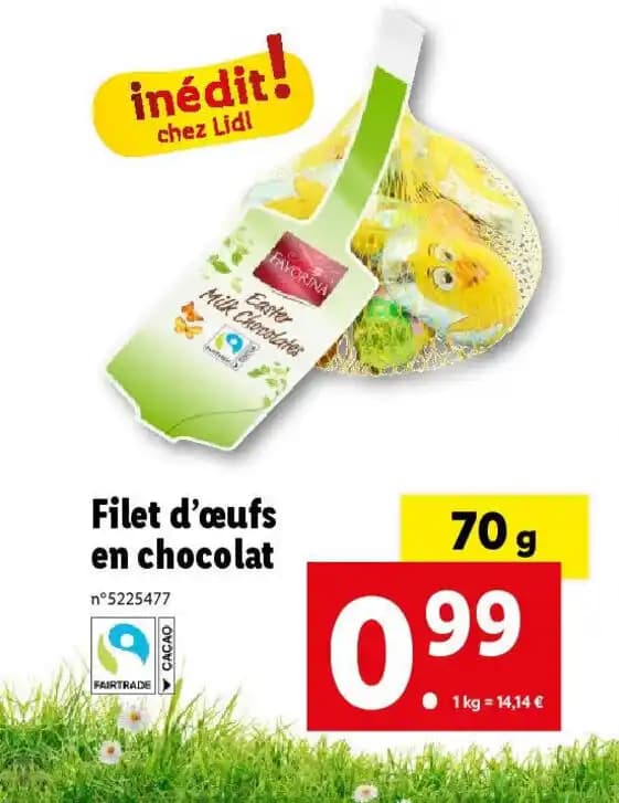 Filet d'œufs en chocolat