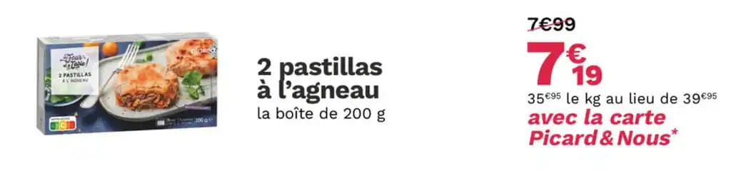 2 pastillas à l'agneau