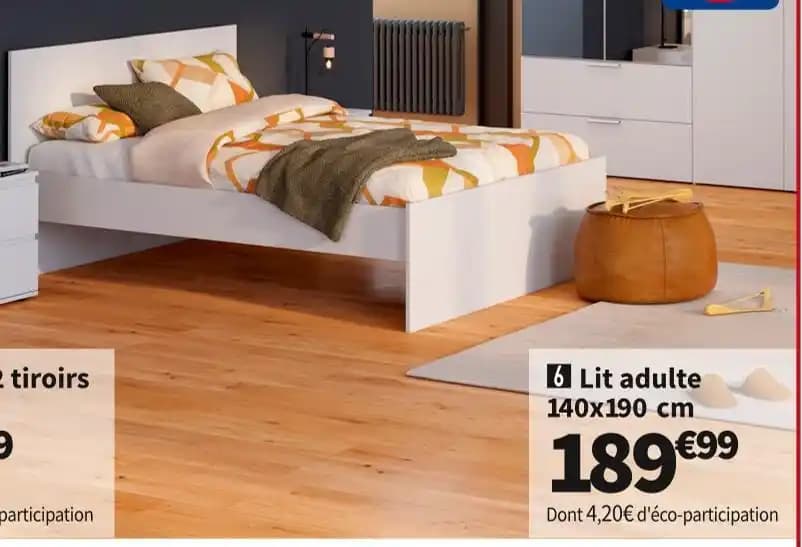 Lit adulte 140x190 cm