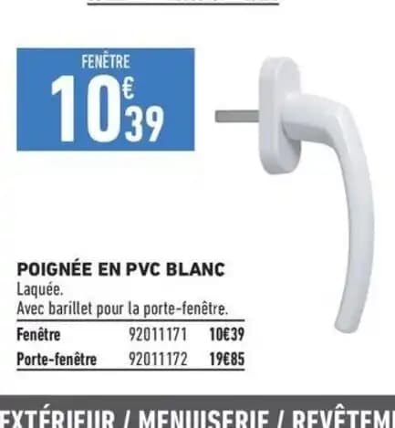 POIGNÉE EN PVC BLANC