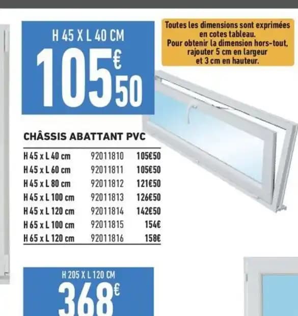 CHÂSSIS ABATTANT PVC