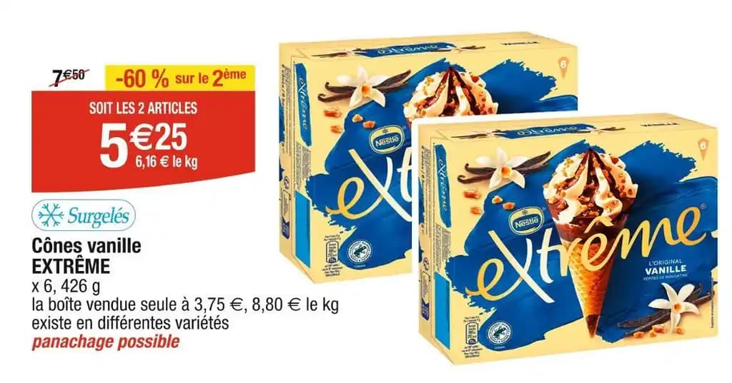 EXTRÊME Cônes vanille