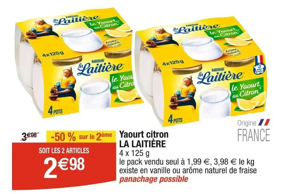 LA LAITIÈRE Yaourt citron