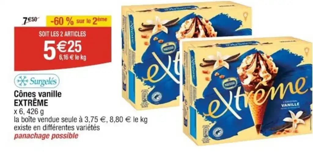 Cônes vanille EXTRÊME