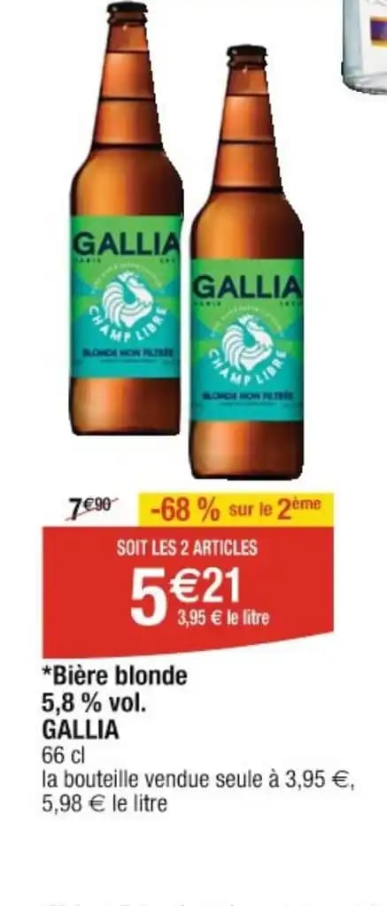 *Bière blonde 5,8% vol. GALLIA
