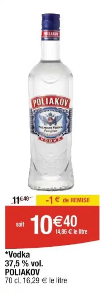 *Vodka 37,5 % vol. POLIAKOV