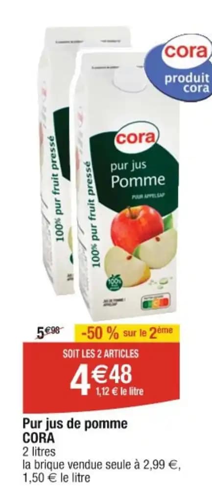 Pur jus de pomme CORA