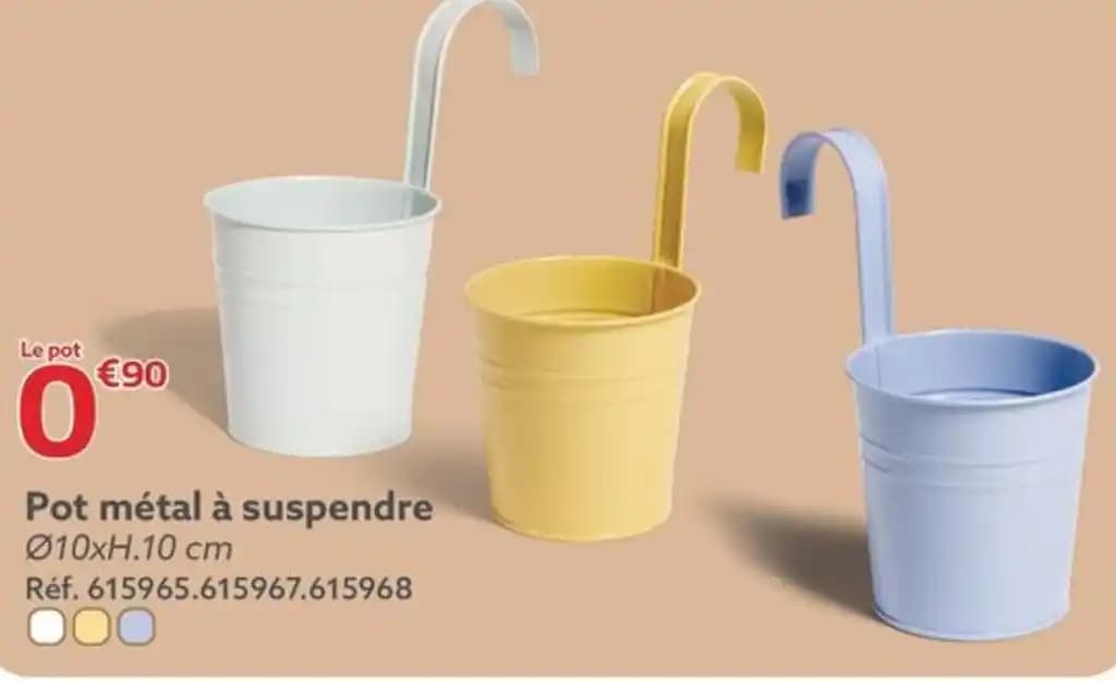 Pot métal à suspendre