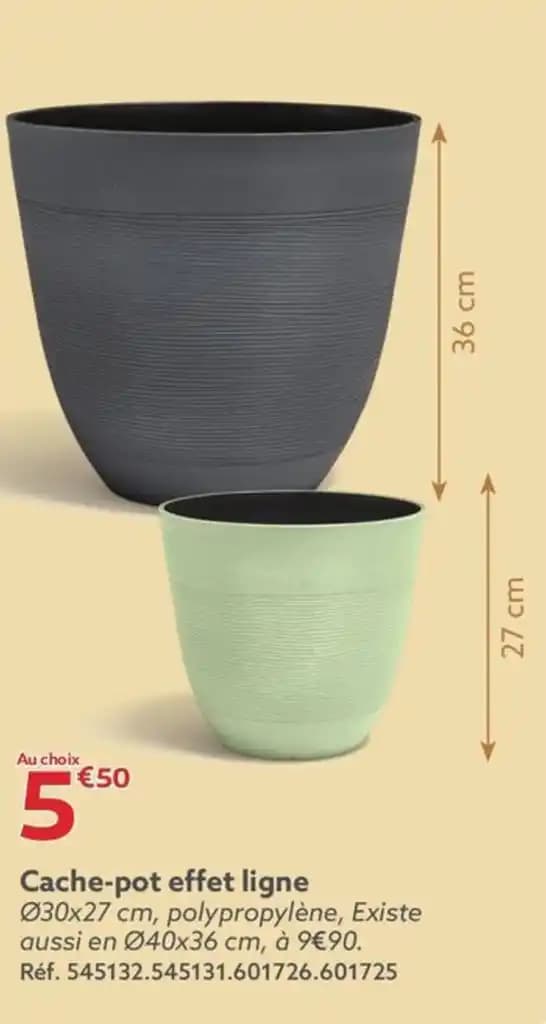 Cache-pot effet ligne