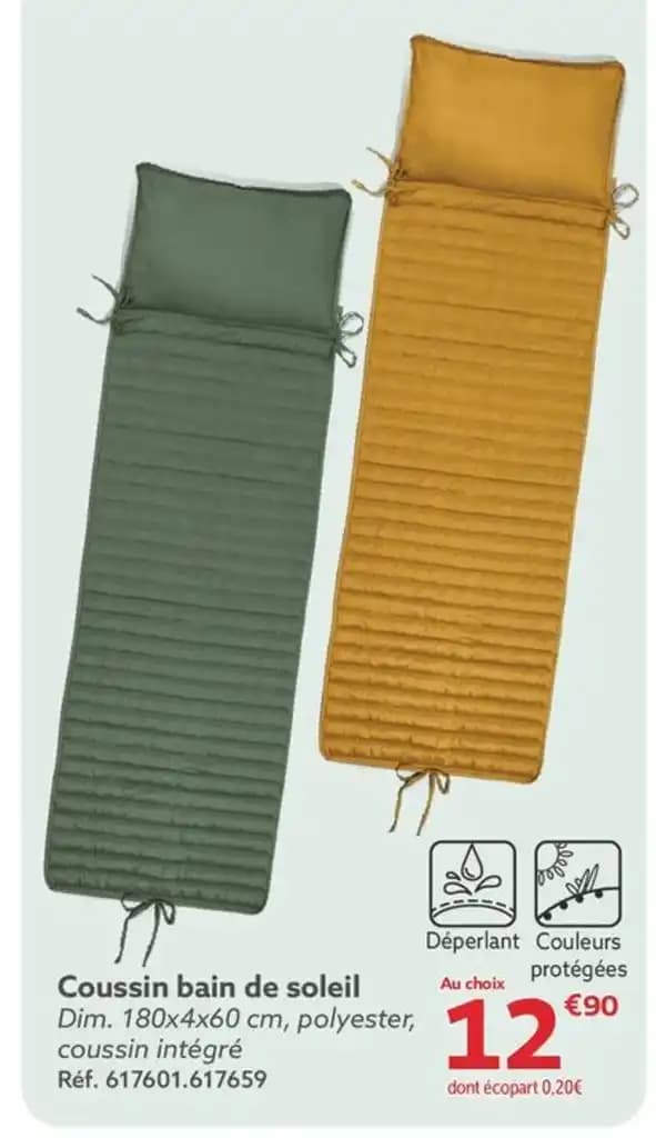 Coussin bain de soleil