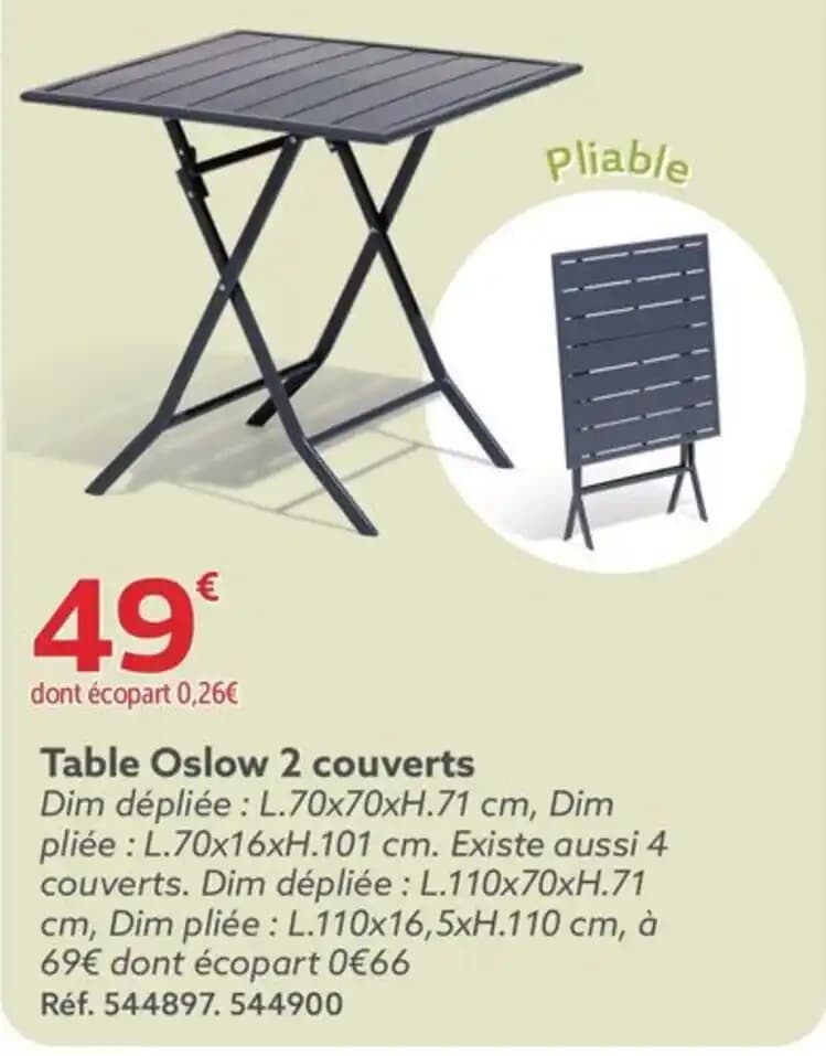 Table Oslow 2 couverts