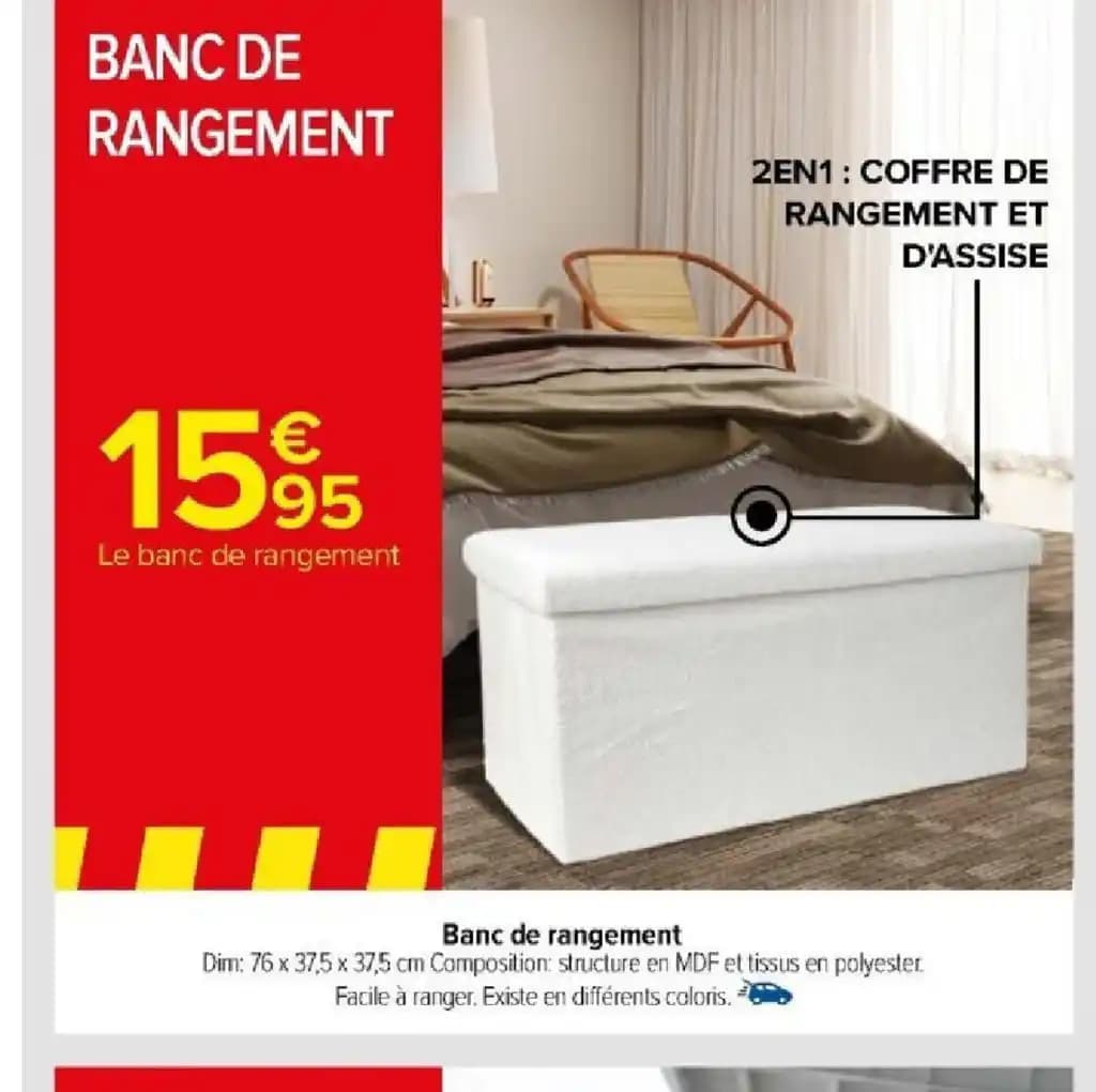 Banc de rangement