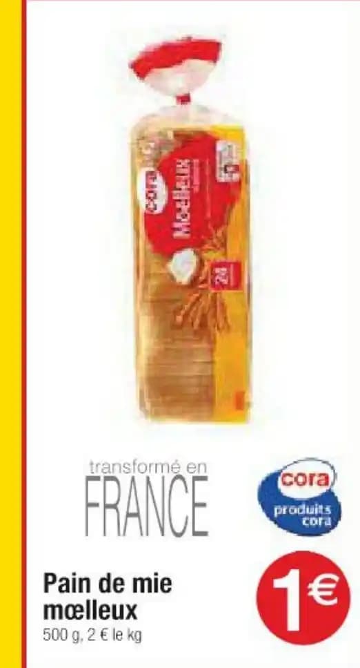 Pain de mie moelleux 500 g