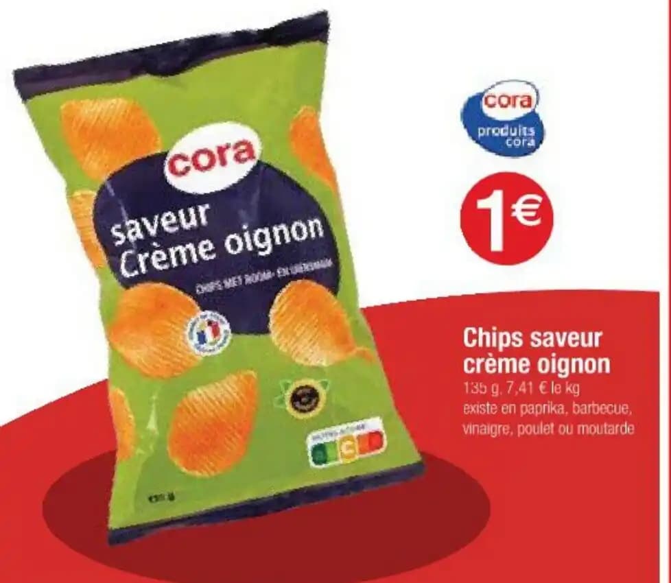 Chips saveur crème oignon