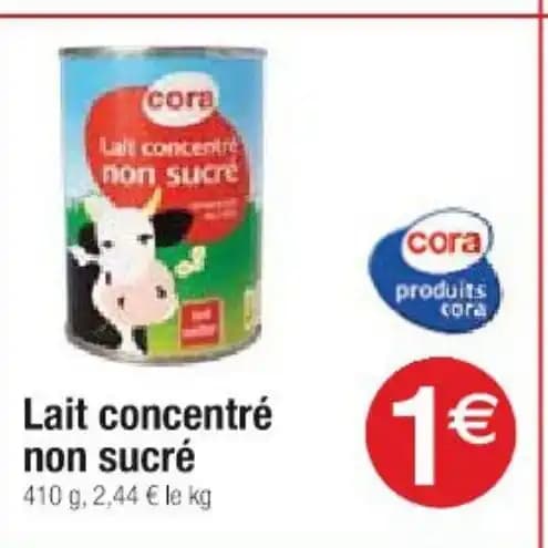 Lait concentre non sucré