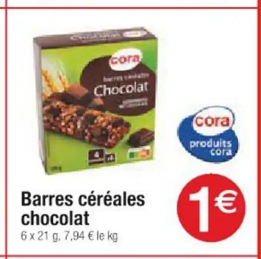 Barres céréales chocolat