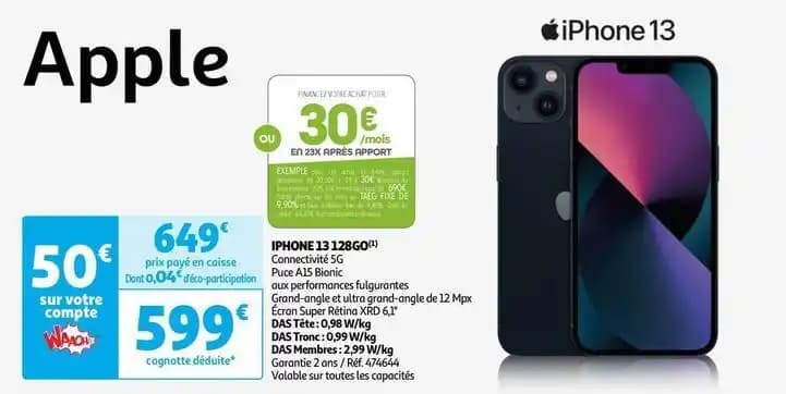 Apple - iphone 13 128go