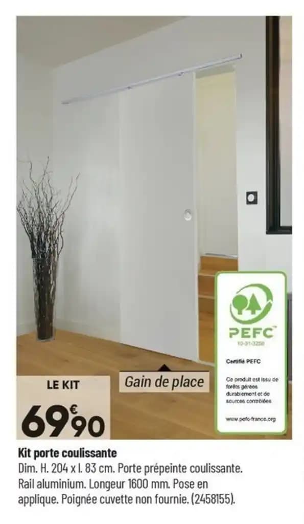 Kit porte coulissante