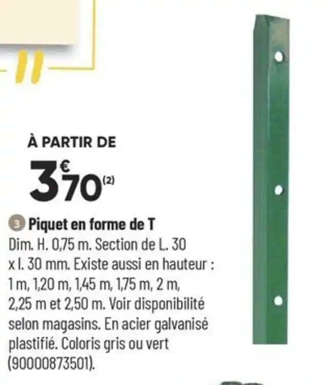 › Piquet en forme de T
