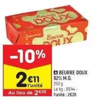 Beurre doux 82% m.g