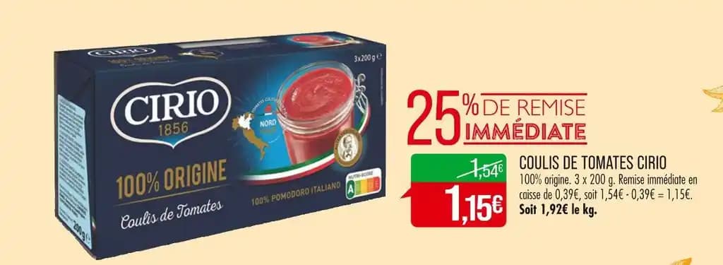 CIRIO COULIS DE TOMATES