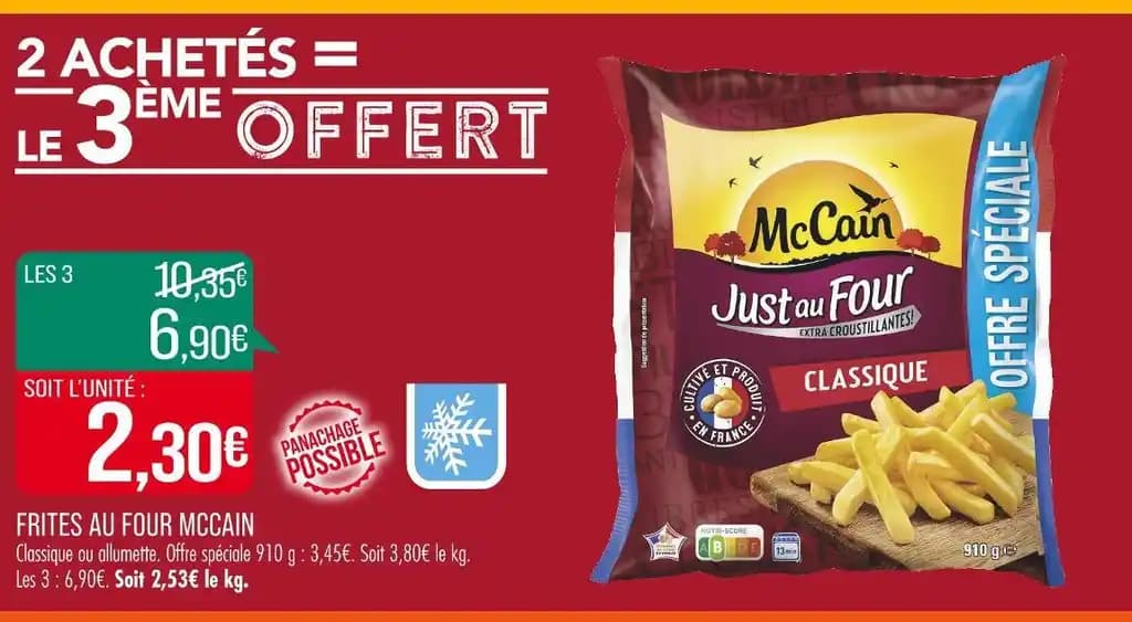 MCCAIN FRITES AU FOUR