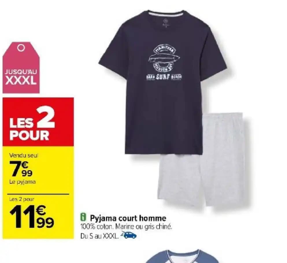Pyjama court homme