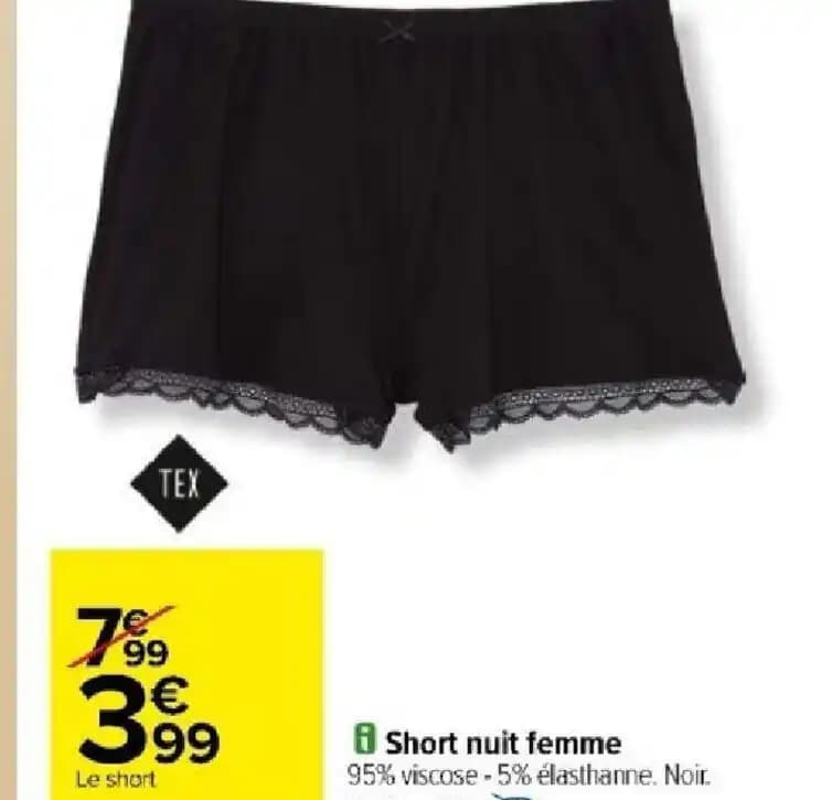 Short nuit femme