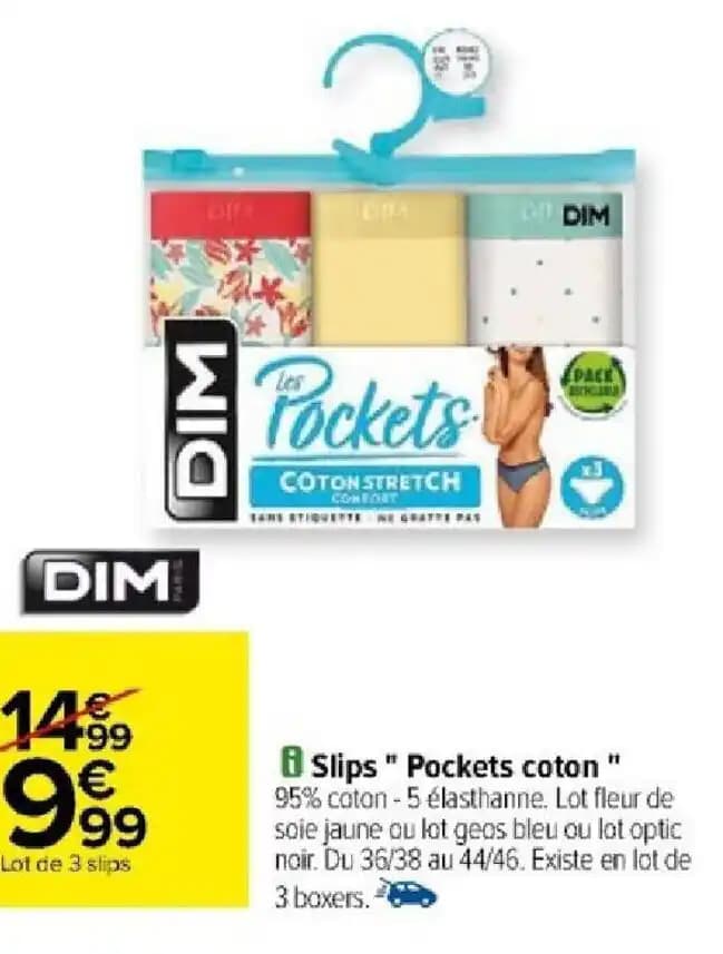 Slips" Pockets coton