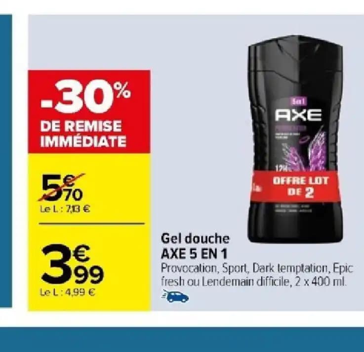 Gel douche AXE 5 EN 1