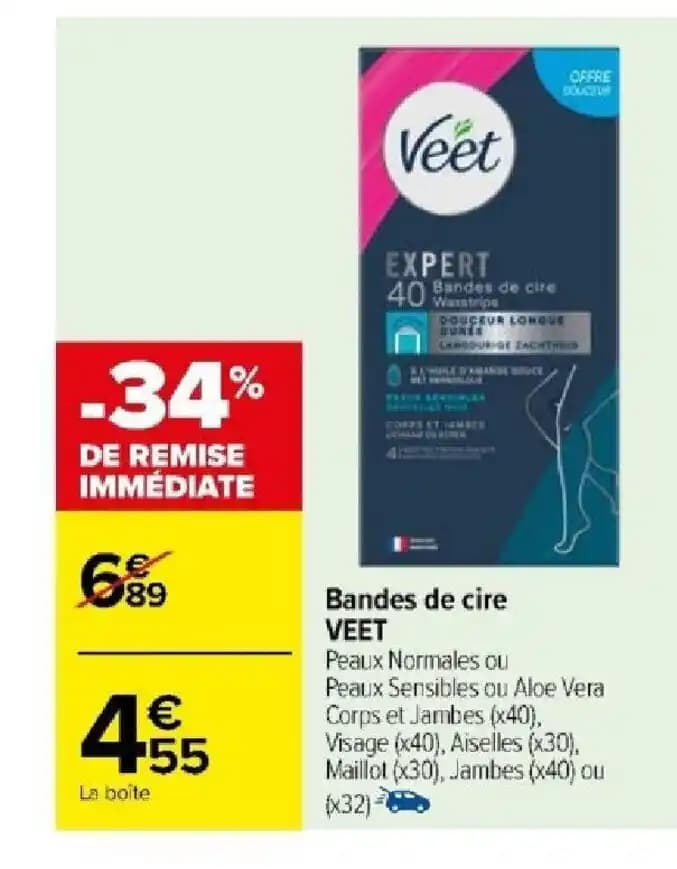 Bandes de cire VEET