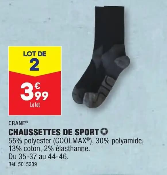 CRANE® CHAUSSETTES DE SPORT ✪