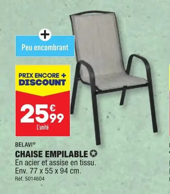 BELAVIⓇ CHAISE EMPILABLE ✪