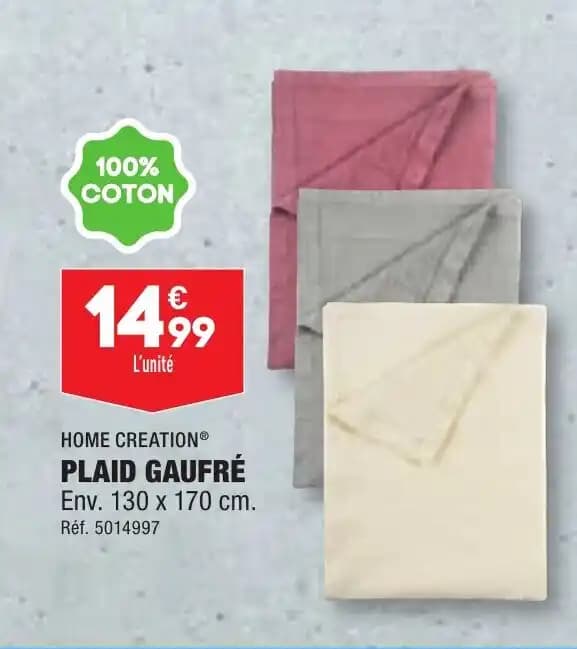 HOME CREATION® PLAID GAUFRÉ