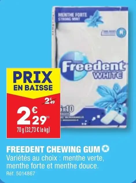 FREEDENT CHEWING GUM