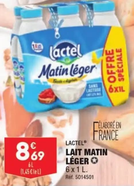 LACTEL LAIT MATIN LÉGER