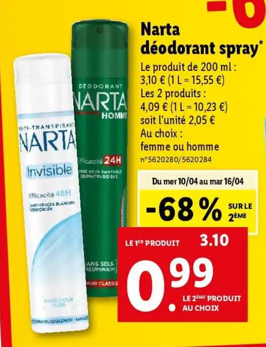 Narta déodorant spray*