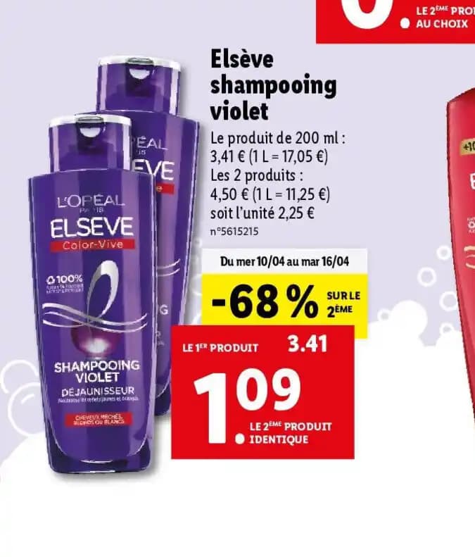 Elsève shampooing violet