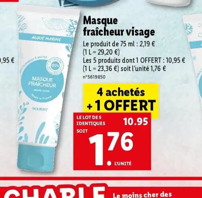 Masque fraîcheur visage