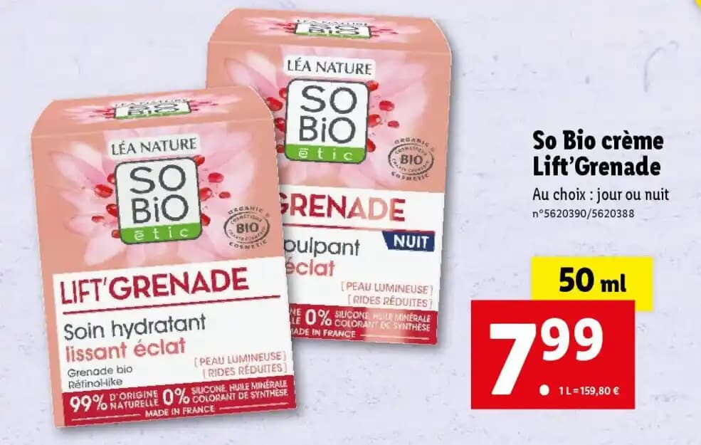 So Bio crème Lift'Grenade