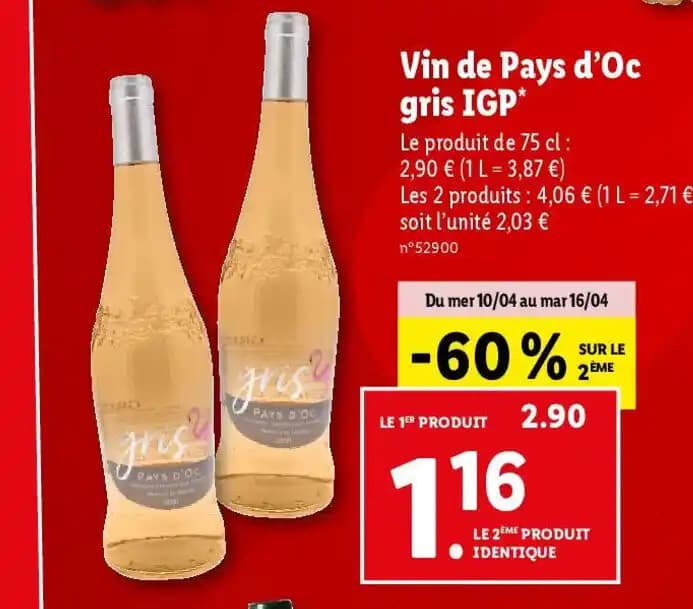 Vin de Pays d'Oc gris IGP