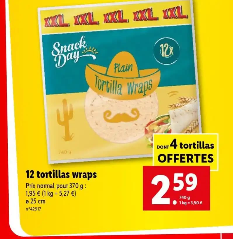 12 tortillas wraps