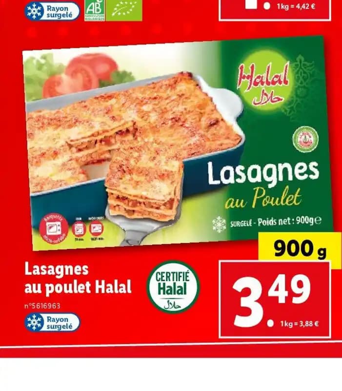 Lasagnes au poulet Halal