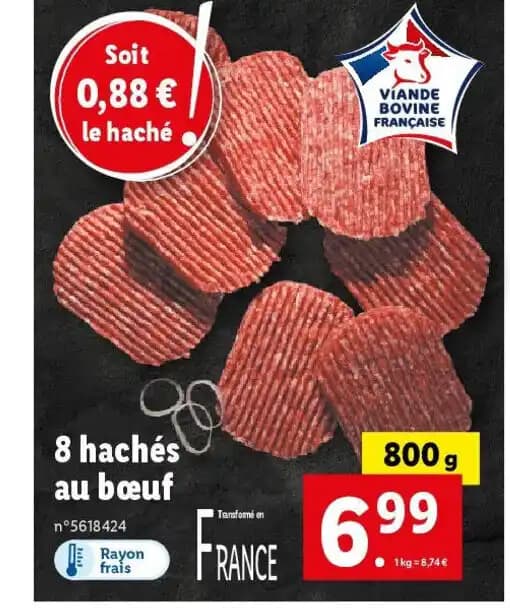 8 hachés au bœuf